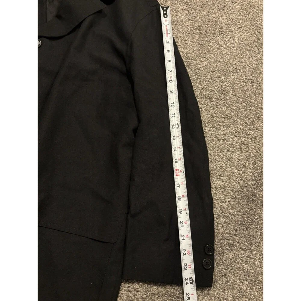 Ermenegildo Zegna Trench Coat Size 52 Black Linen Lyocell Large